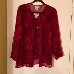 Silk cardigan set Sz Large